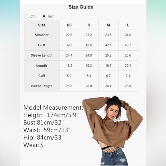 NEW without tags.  Long sleeve crop  . Brown . Size medium. - Picture 4 of 7